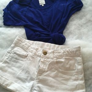 White denim shorts